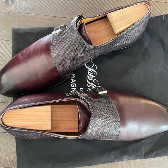 Amazing double Monk Magnanni dress shoes. Color is beautiful! - Picture 13 of 14